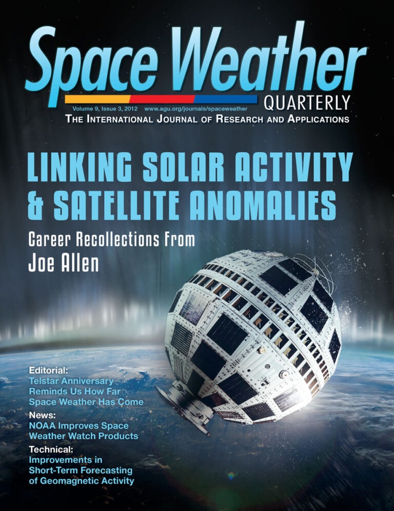 Satellite spacecraft floating above Earth in space with technological thematic for design and branding.