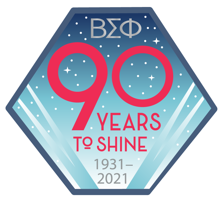 Commemorative 90-year anniversary theme image for a social organization, designed for use across merchandise, print, and digital assets.