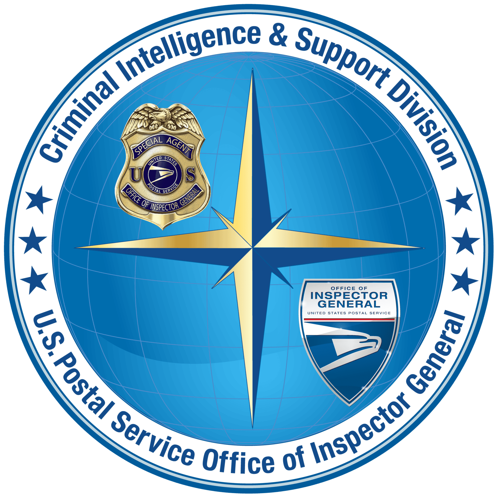 Criminal Intelligence Support Division emblem for brand identity and marketing campaigns.