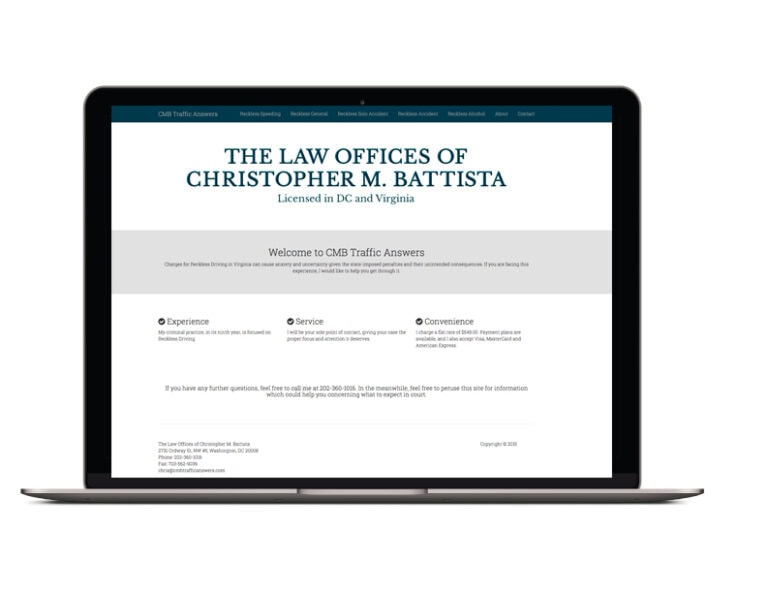 Clean corporate website design for law firm branding and digital marketing strategy.