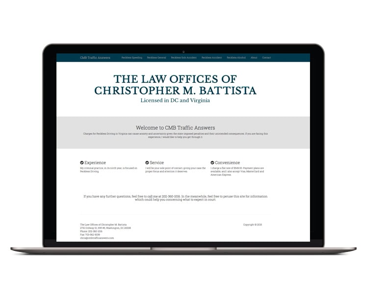 Modern law firm website showcasing professional branding and client-focused marketing.