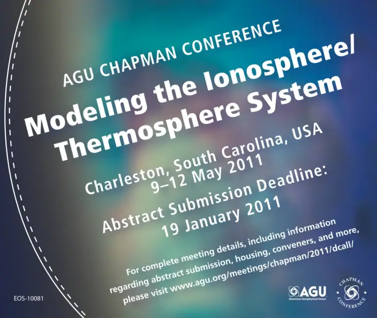 Banner for a scientific conference on ionosphere and thermosphere modeling.