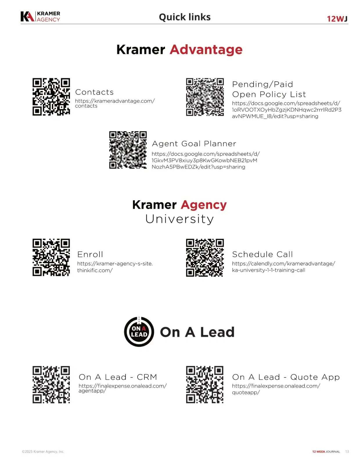 Graphic design layout with QR codes and text for a marketing agency.