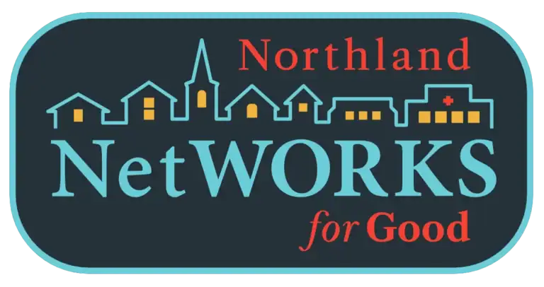 Community group logo with stylized cityscape and healthcare symbols.