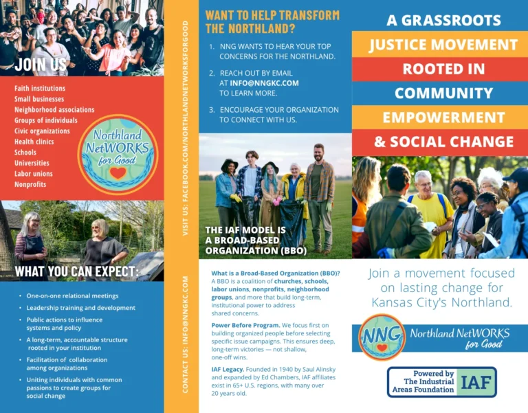 Grassroots Community Organizing tri-fold brochure