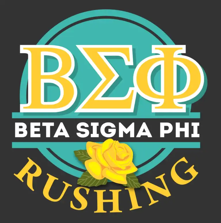 Bright logo design for college sorority, combining graphic art, branding, and visual identity.