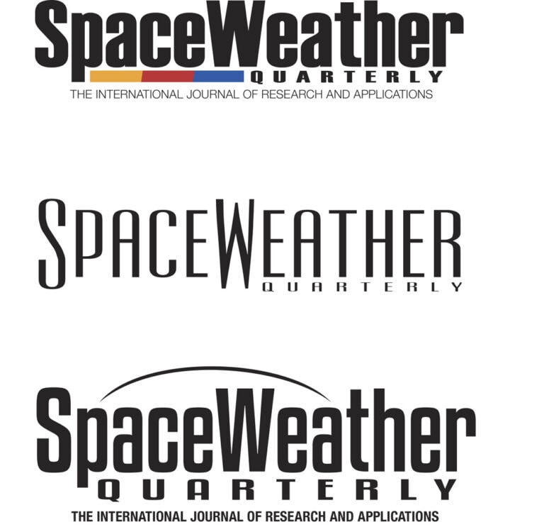 Innovative logo design for SpaceWeather Quarterly focusing on branding and visual identity.