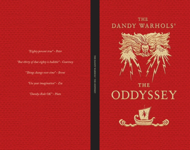 Vibrant red book cover with bold gold typography and illustration, emphasizing brand identity and visual storytelling.