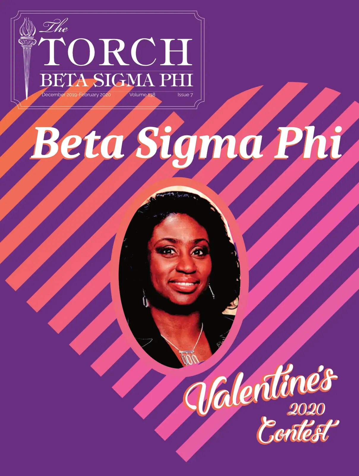 Bright purple cover featuring a woman's portrait and Valentine's themed design elements.
