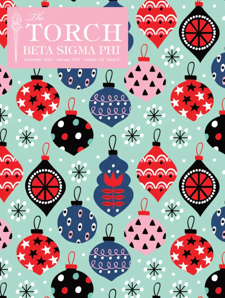 Festive Christmas ornament pattern with colorful baubles and snowflakes for holiday design.