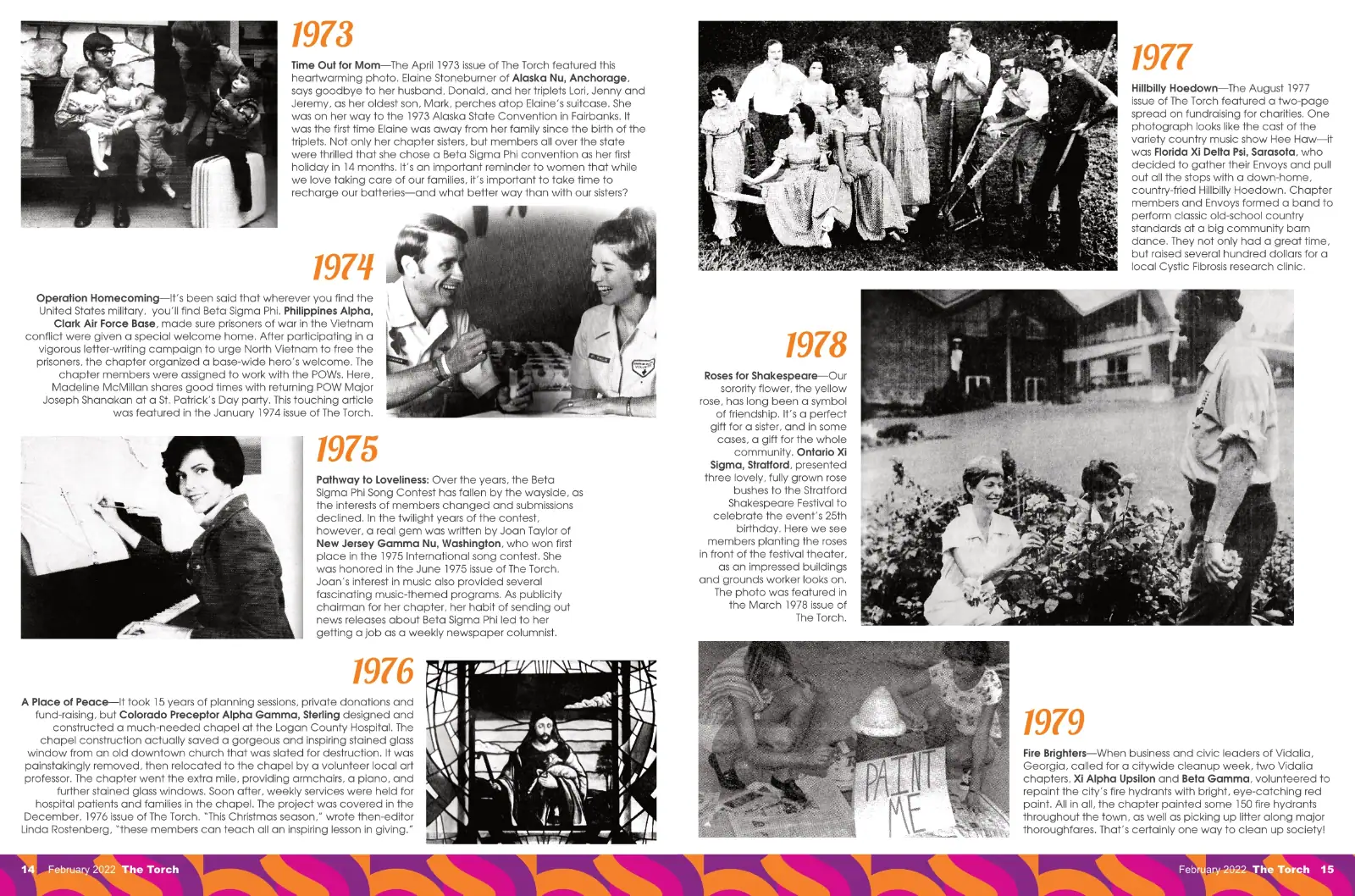 Vintage black-and-white photos of social gatherings from the 1970s, capturing community moments and.