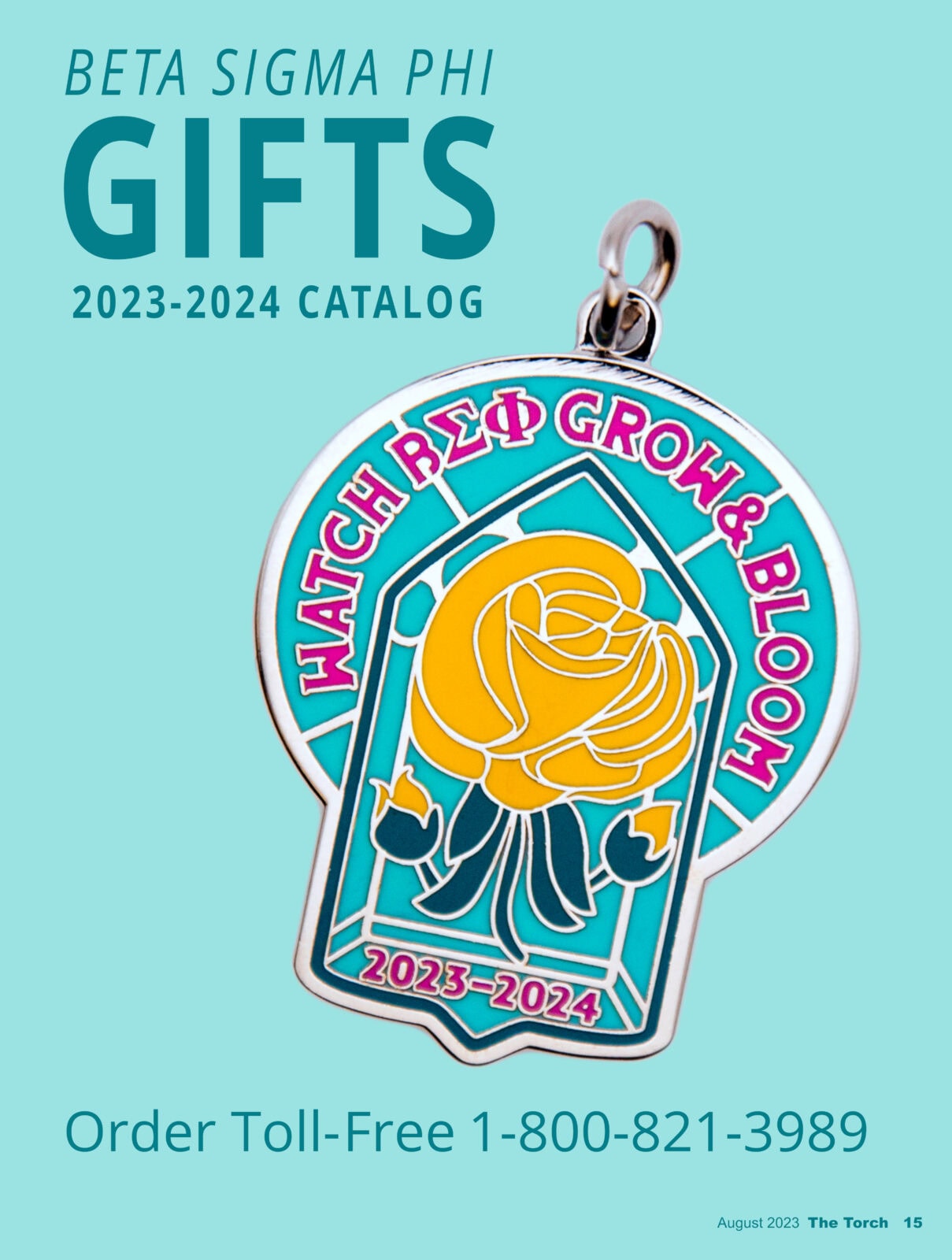 Bright enamel pin featuring Beta Sigma Phi G.I.F.T.S. logo for brand promotion and collectible marketing campaigns.