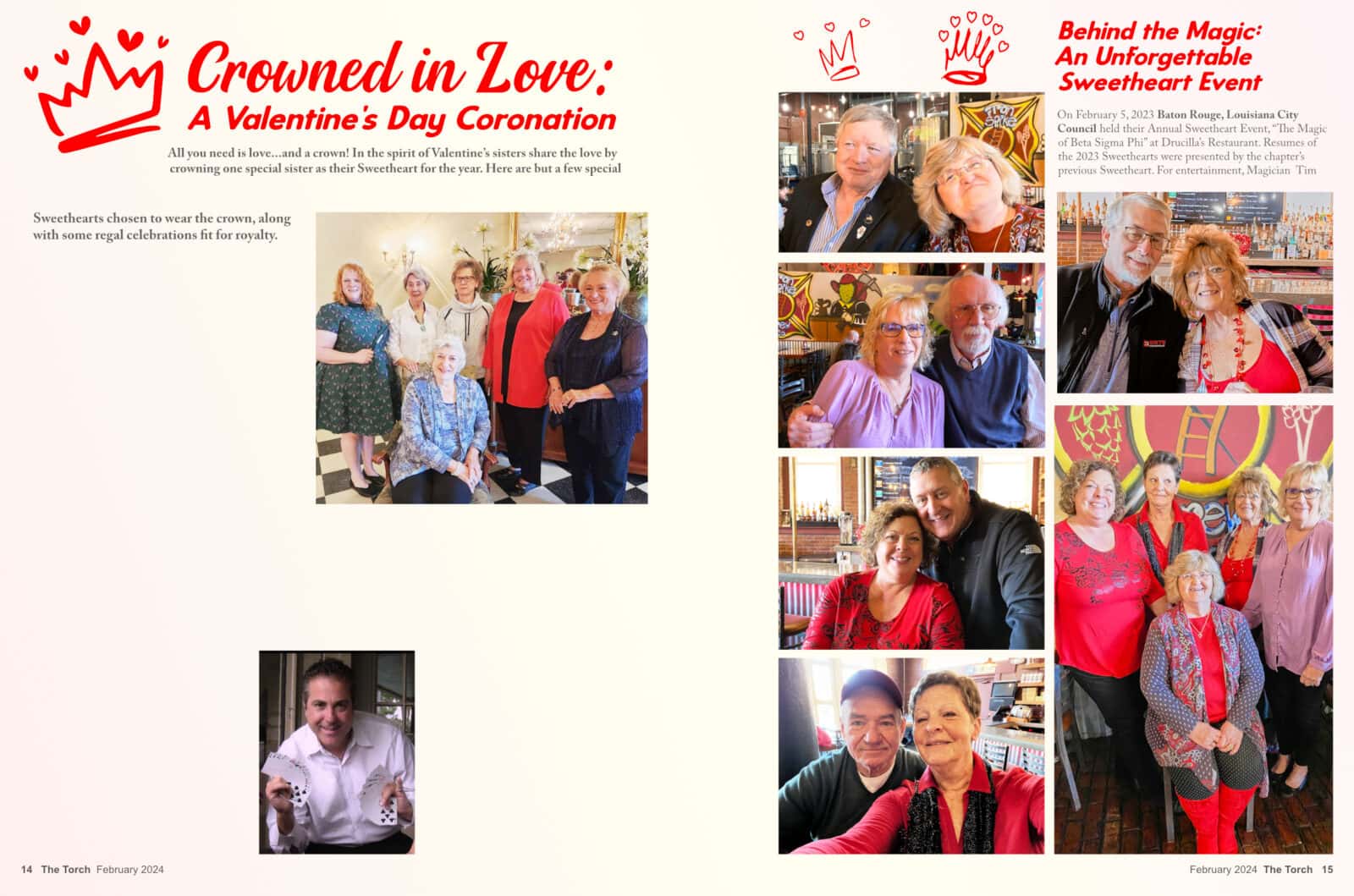 Valentine's Day celebration, featuring seniors wearing crowns at a heartfelt event.