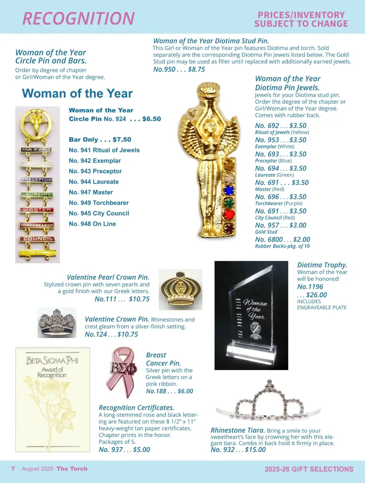 Close-up of gold jewelry and awards with detailed descriptions.