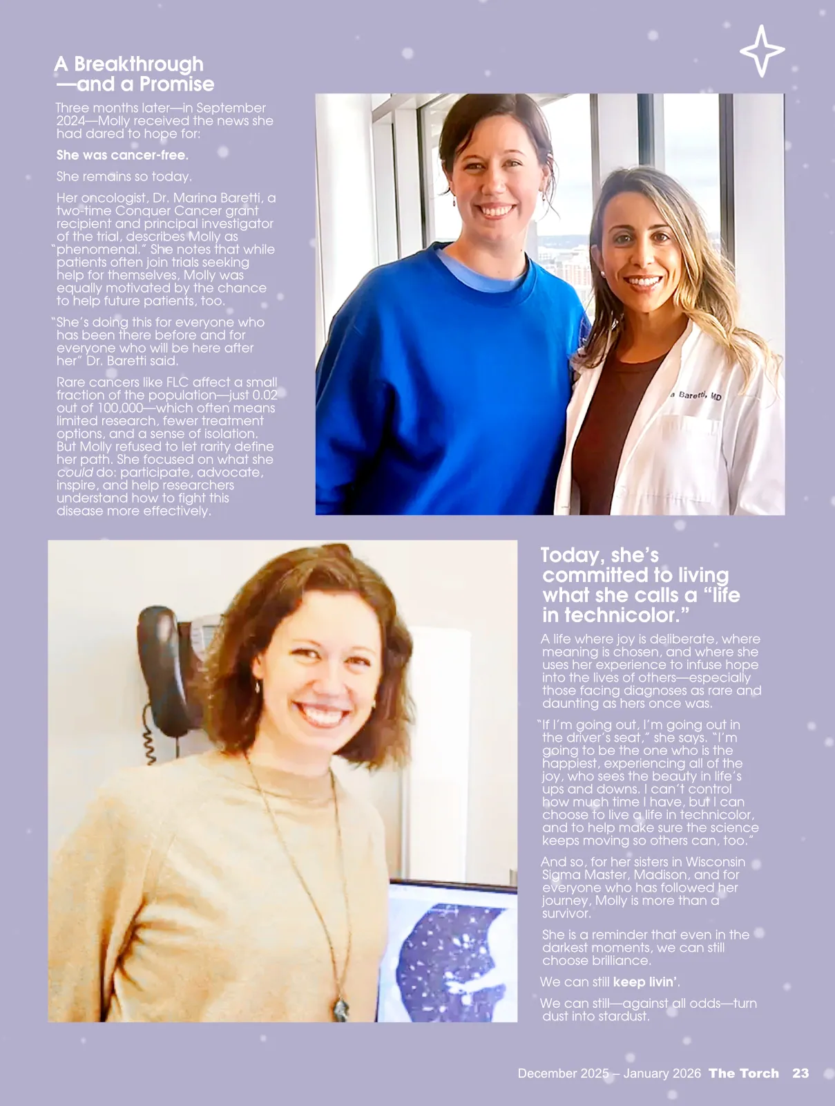 Commercial graphic design image showing two professionals and a patient in a modern hospital setting.