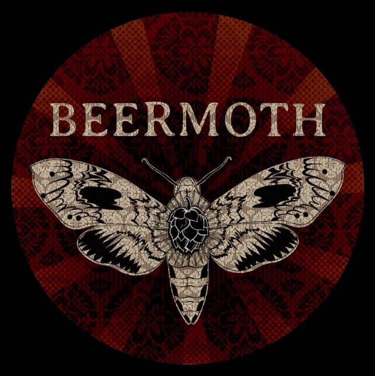 Intricate moth logo design with vintage style for Bermoth brand branding and visual identity.