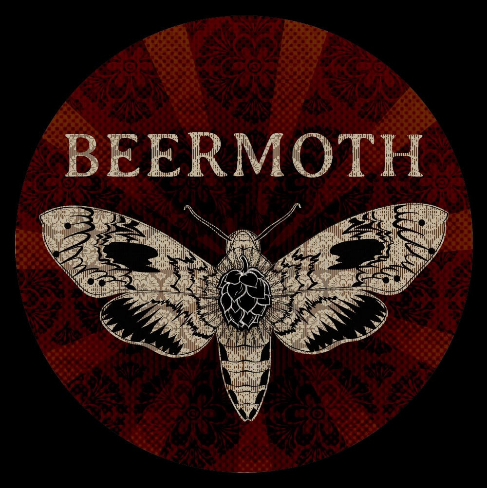 Intricate moth logo design with vintage style for Bermoth brand branding and visual identity.